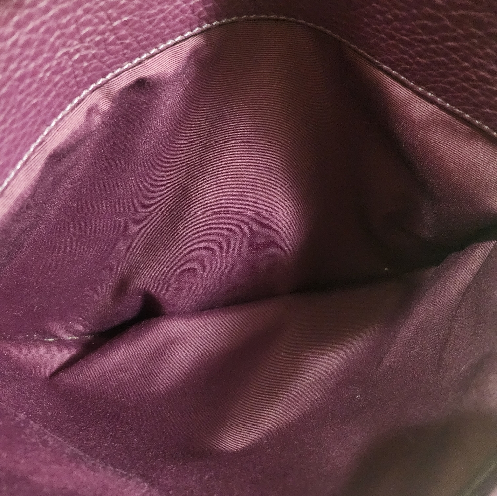 Coach Plum Pebbled Leather 2way Satchel W Twilly EUC - Picture 5 of 16
